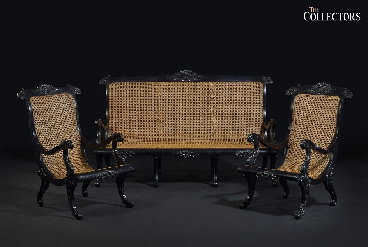 The Ceylonese Cane & Ebony Sitting Suite