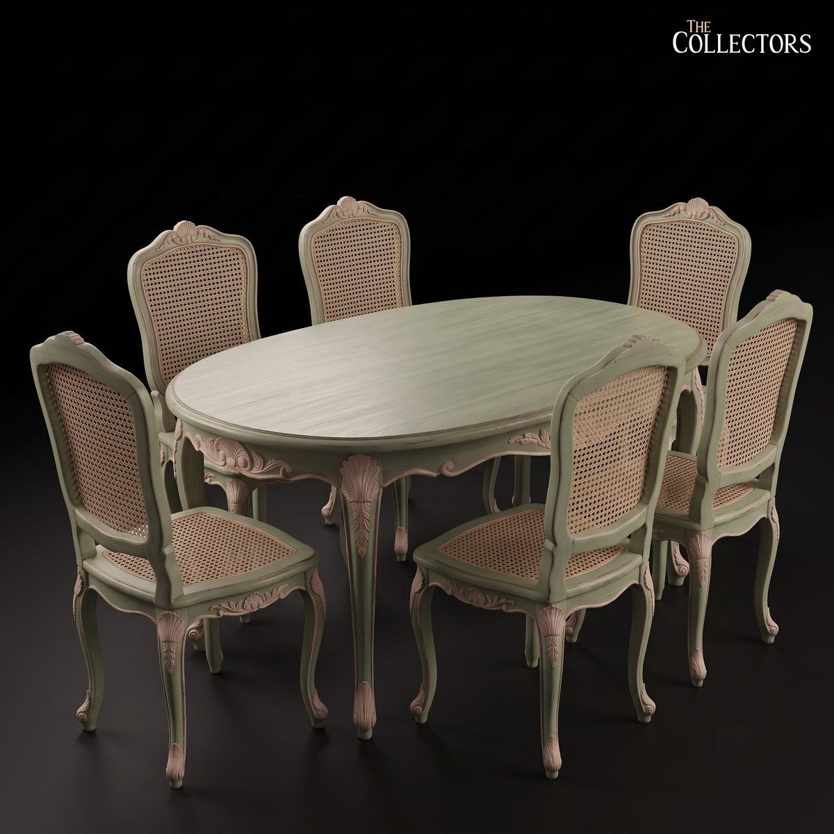 The Avignon Garden Rococo Cane-Back Dining Set
