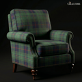 The Balmoral Library Chair in Victorian Tartan