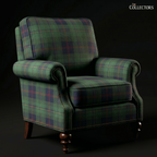 The Balmoral Library Chair in Victorian Tartan