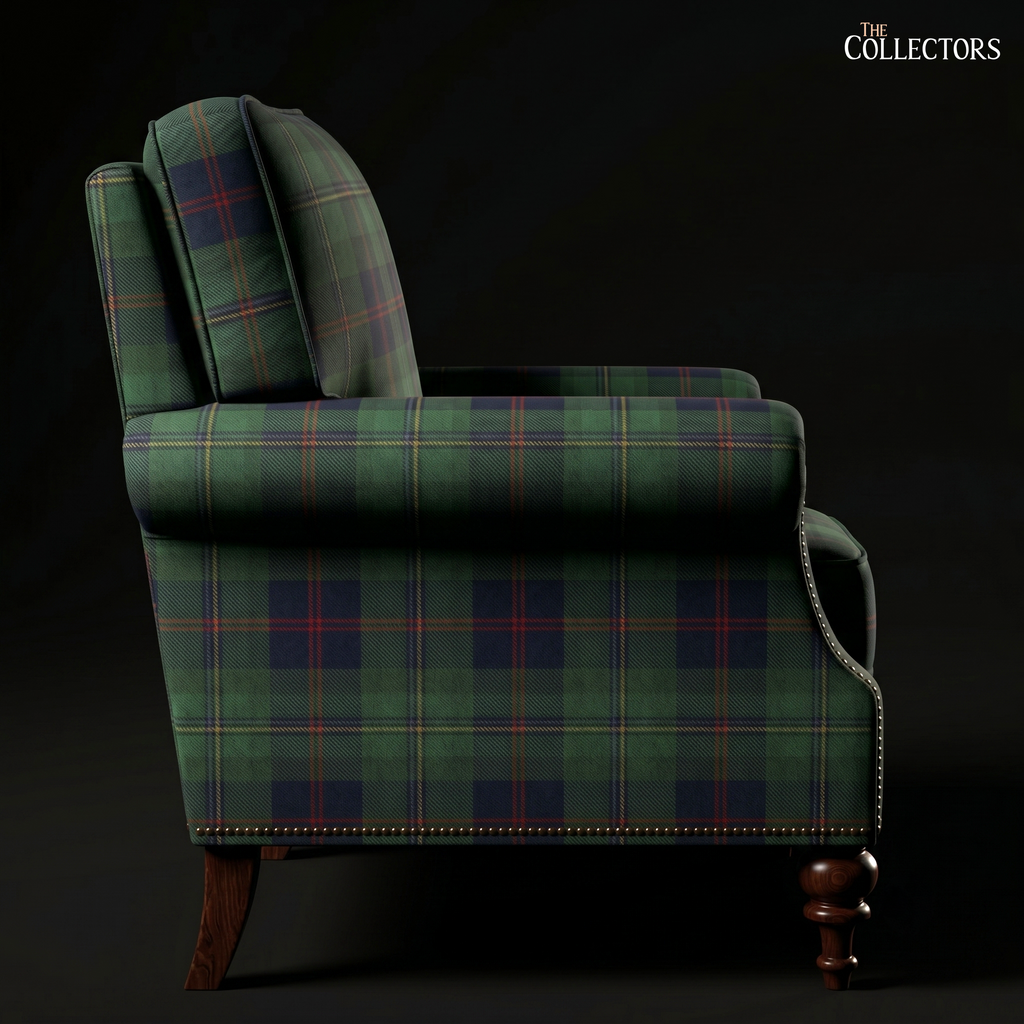 The Balmoral Library Chair in Victorian Tartan
