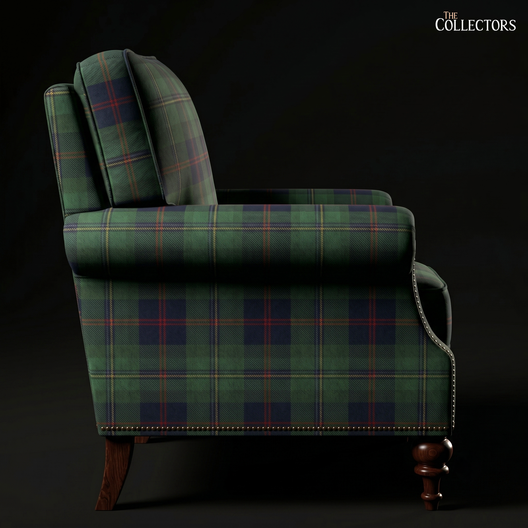 The Balmoral Library Chair in Victorian Tartan