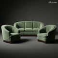 The Bombay Oval Maidan Art Deco Sofa