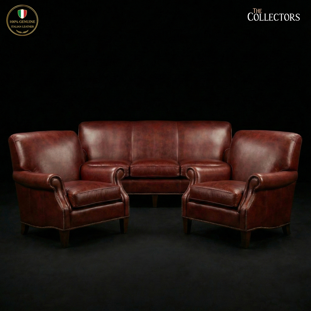 The Bordeaux Manor Leather Salon Set