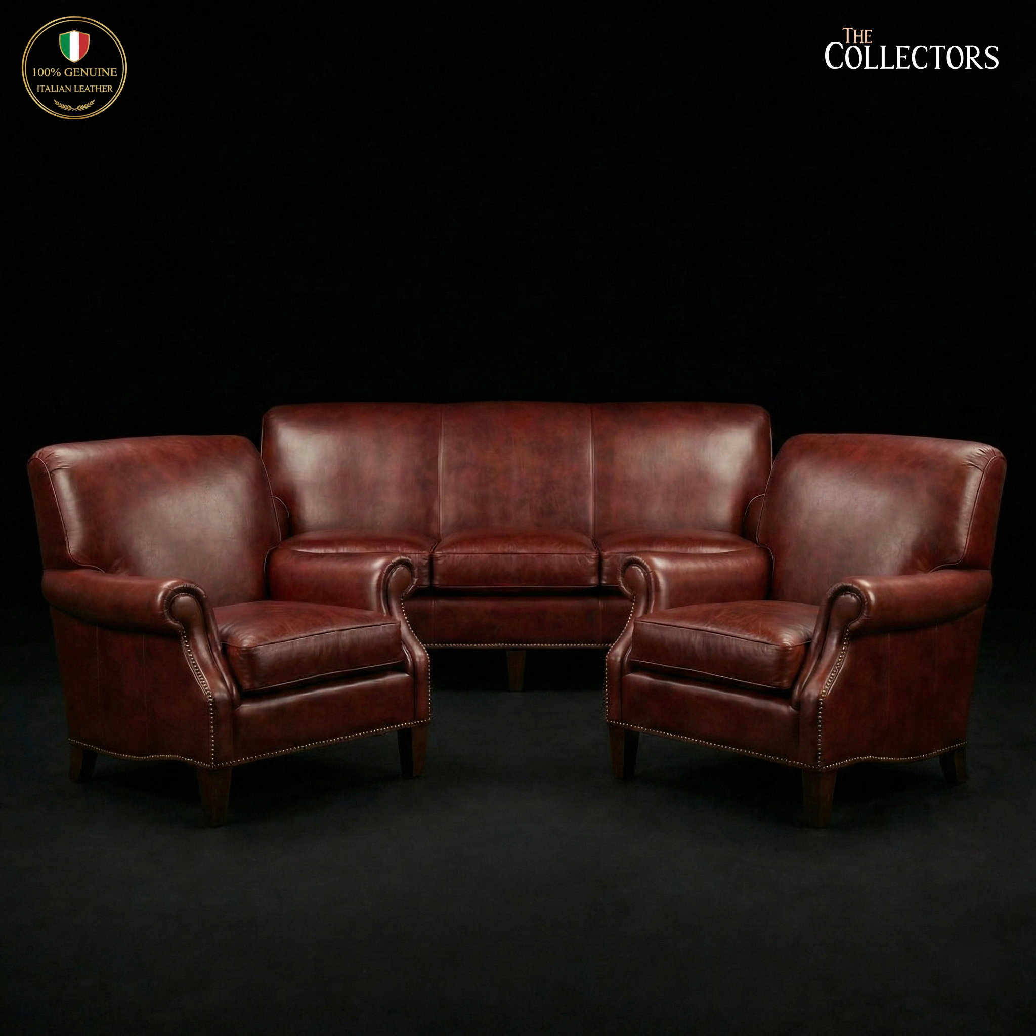 The Bordeaux Manor Leather Salon Set