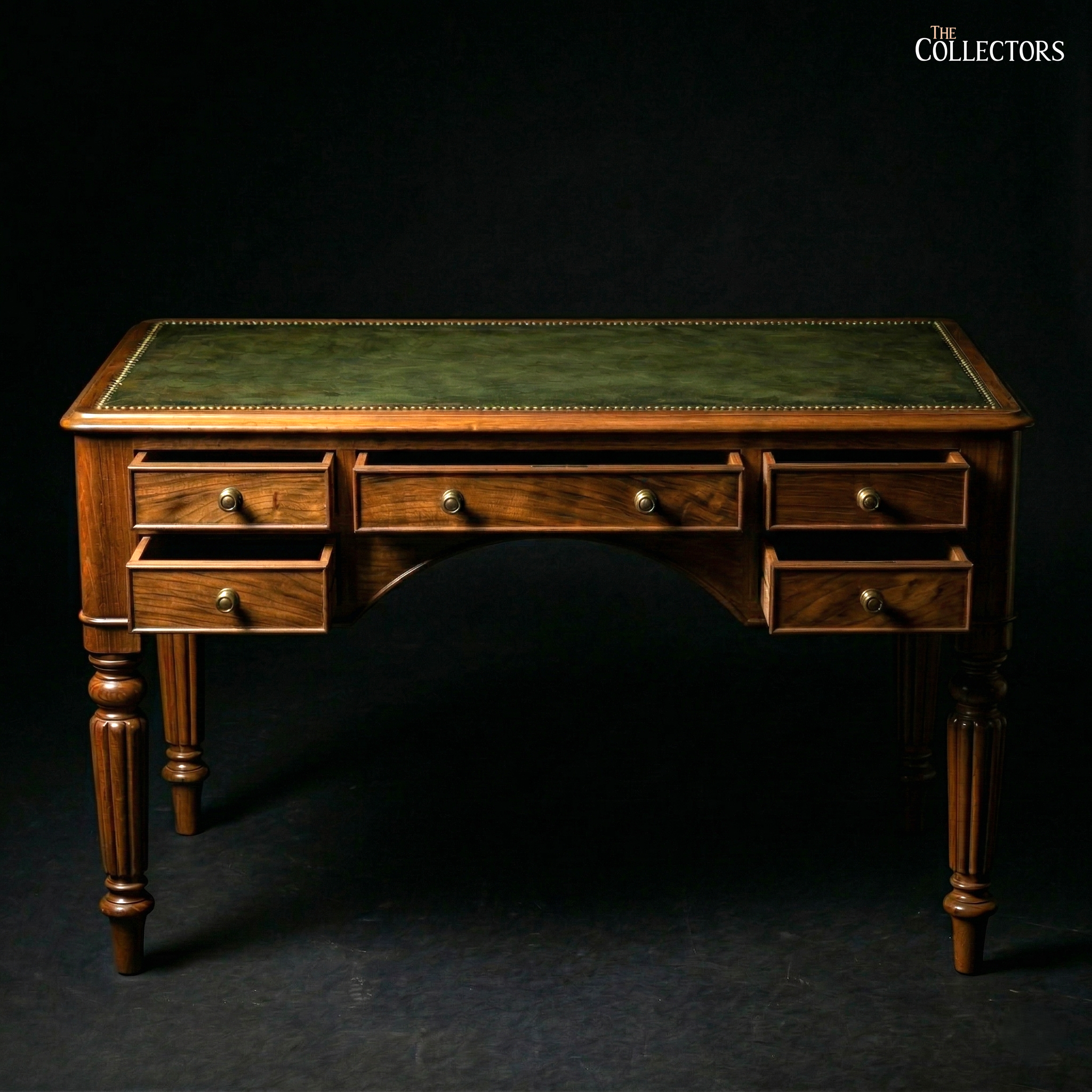 The Bristol Kneehole Leather-Top Desk
