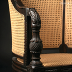 The Ceylonese Colonial Carved Cane Bergère