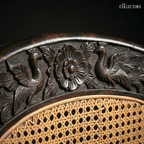 The Ceylonese Colonial Carved Cane Bergère