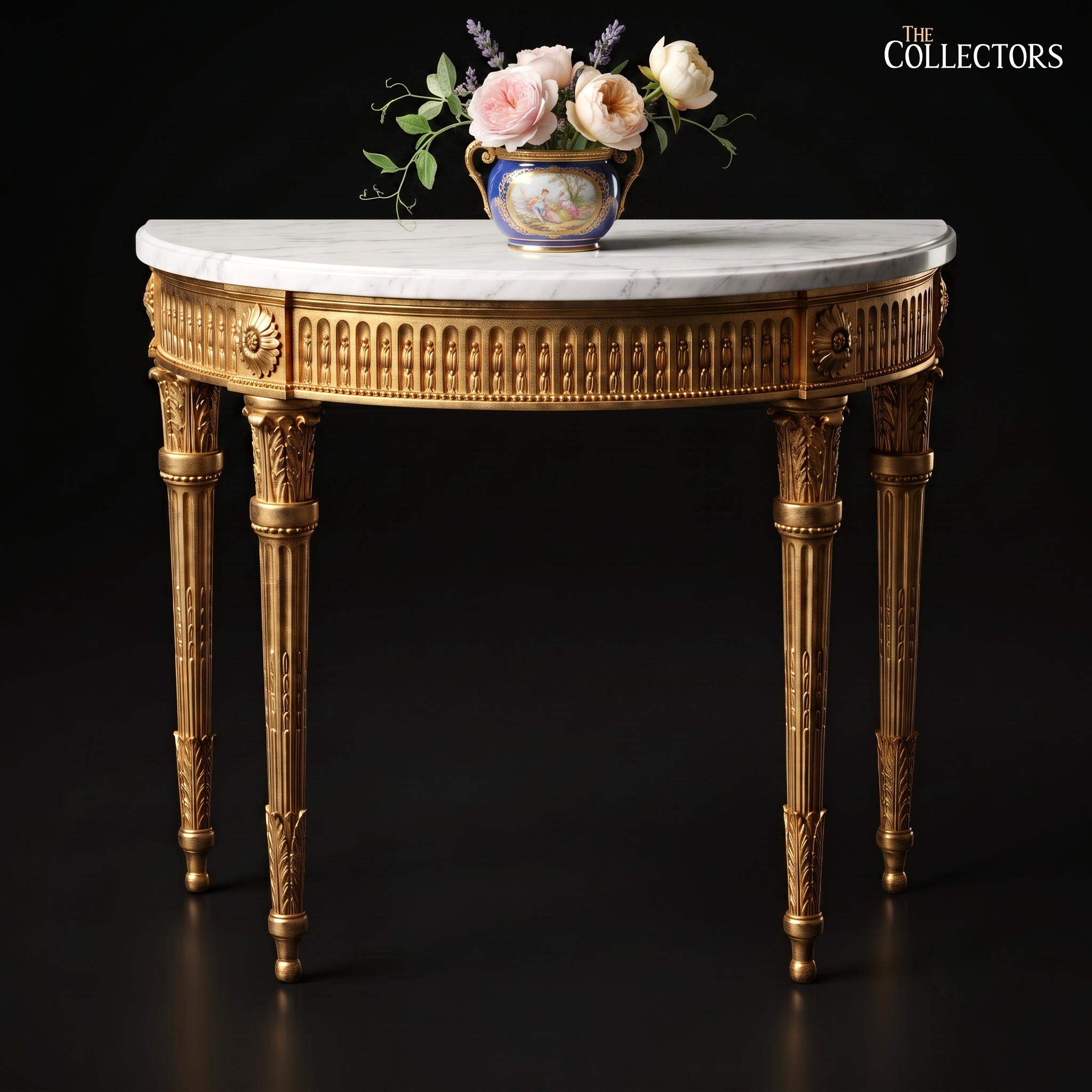 The Chantilly Giltwood Demi-Lune Console