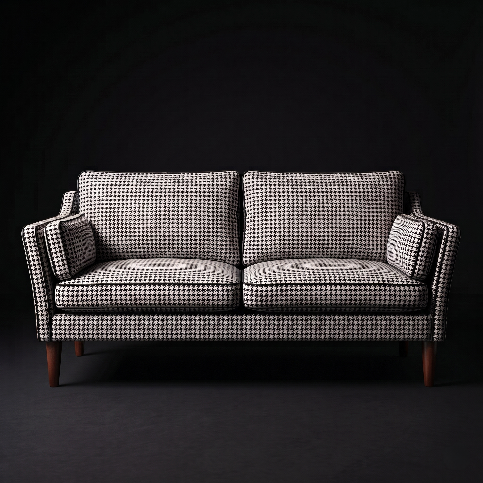 The Chelsea Houndstooth Mid-Century Loveseat