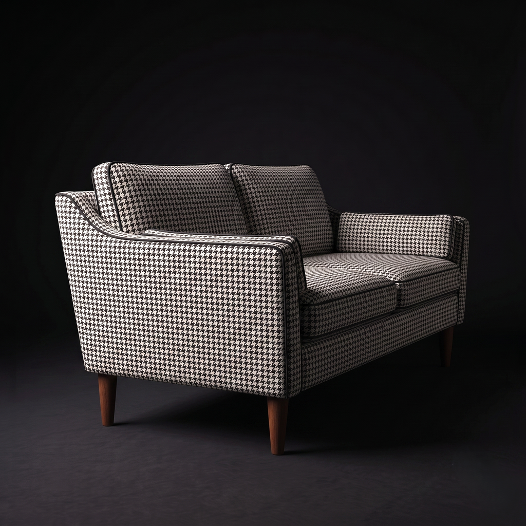 The Chelsea Houndstooth Mid-Century Loveseat