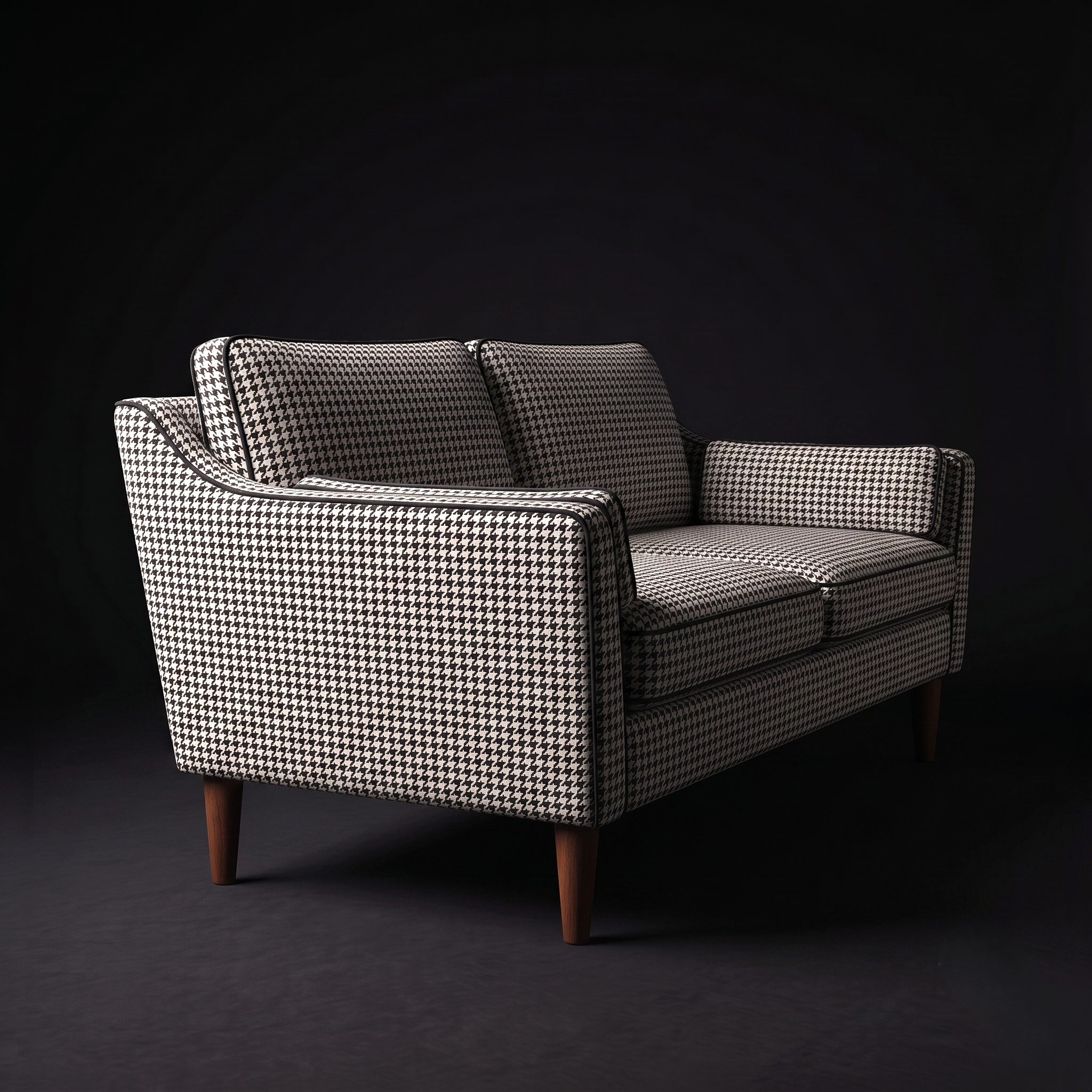The Chelsea Houndstooth Mid-Century Loveseat