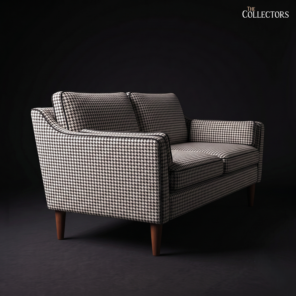 The Chelsea Houndstooth Mid-Century Loveseat