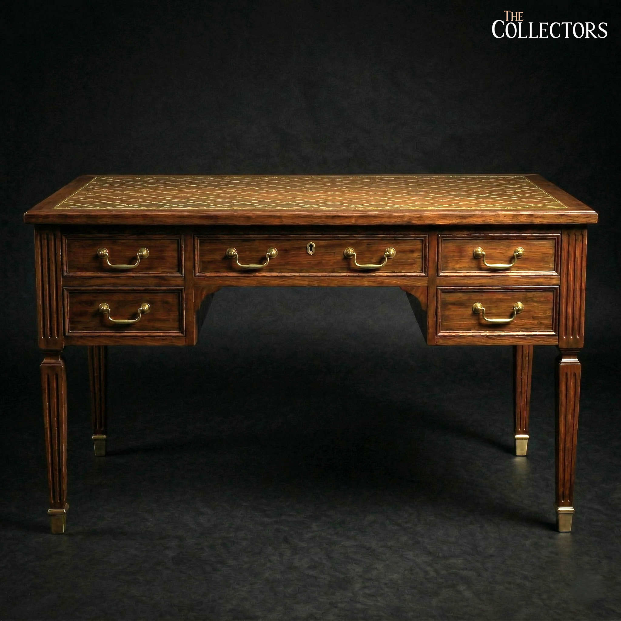 The Fontainebleau Brass Inlay Bureau Plat