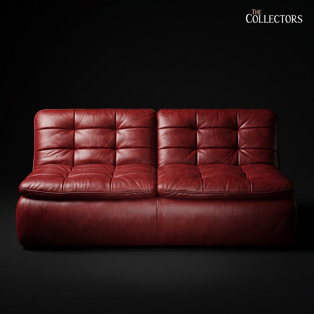 The Lombardy Fold: Tufted Oxblood Leather Sofa