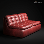 The Lombardy Fold: Tufted Oxblood Leather Sofa