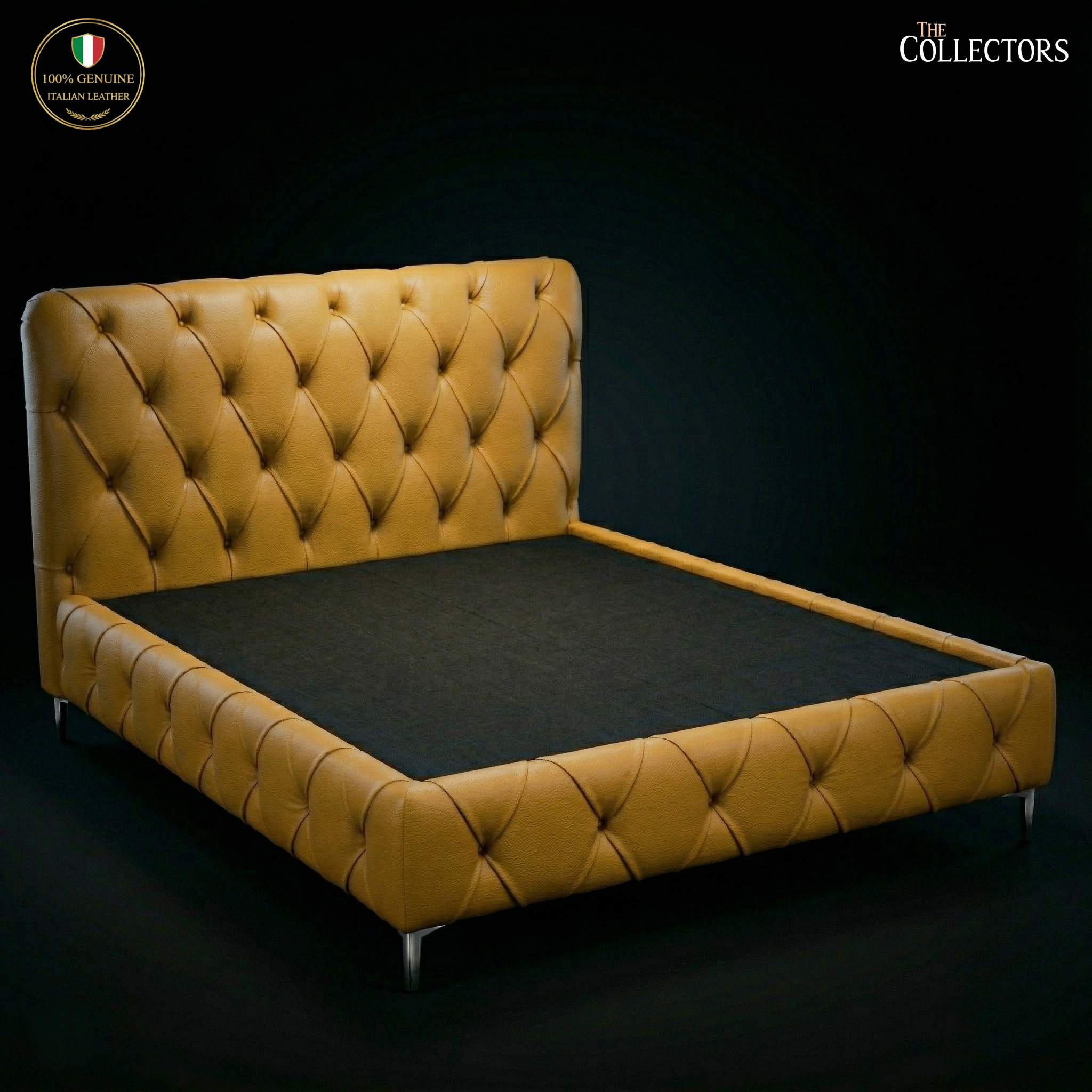 The Lombardy Tufted Leather Bedstead