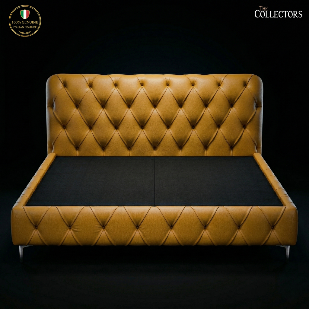 The Lombardy Tufted Leather Bedstead