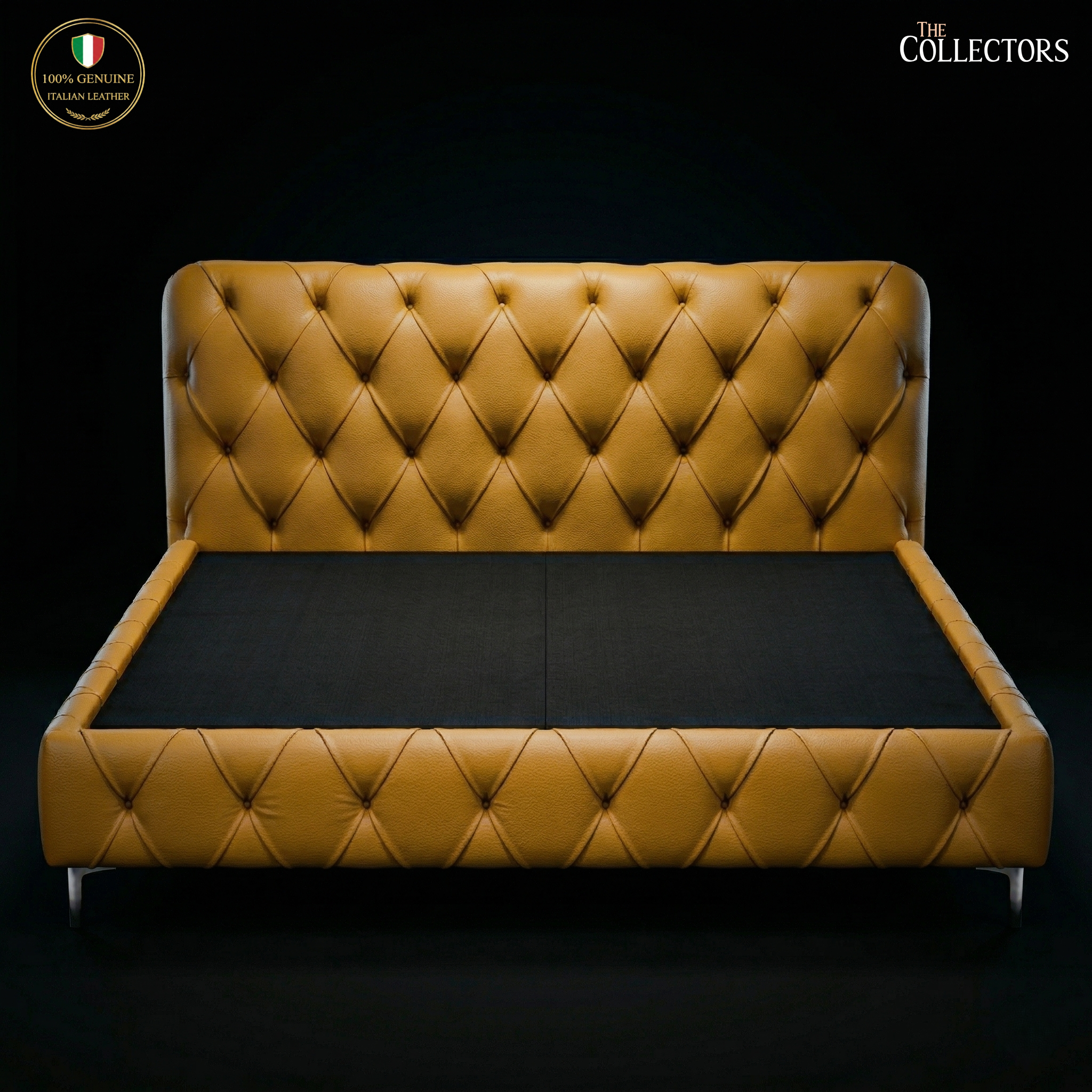 The Lombardy Tufted Leather Bedstead