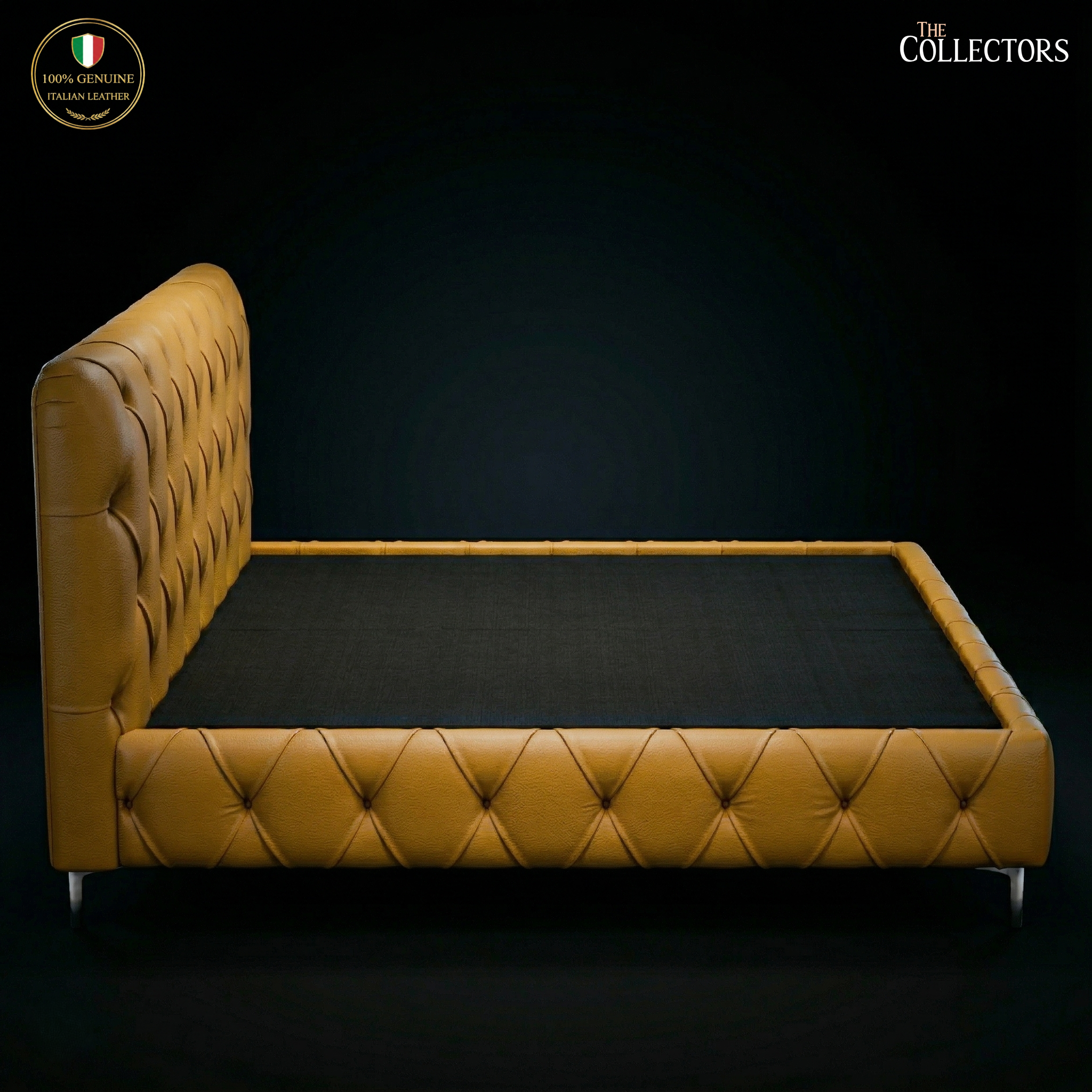 The Lombardy Tufted Leather Bedstead