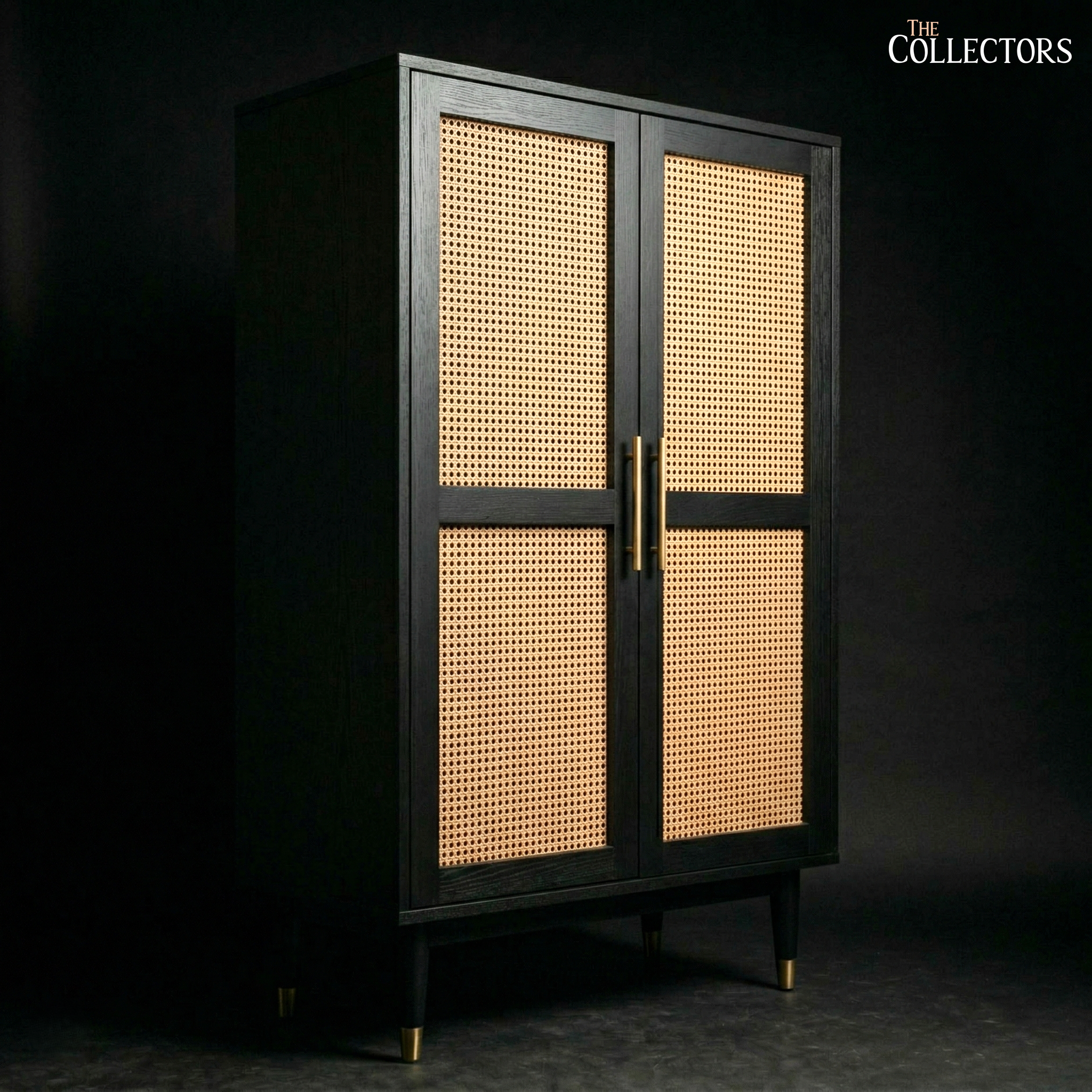 The Lucerne Mid-Century Cane Armoire