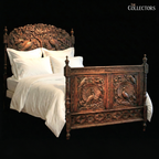 The Maharaja’s Aviary - Hand Carved Royal Peacock Bed