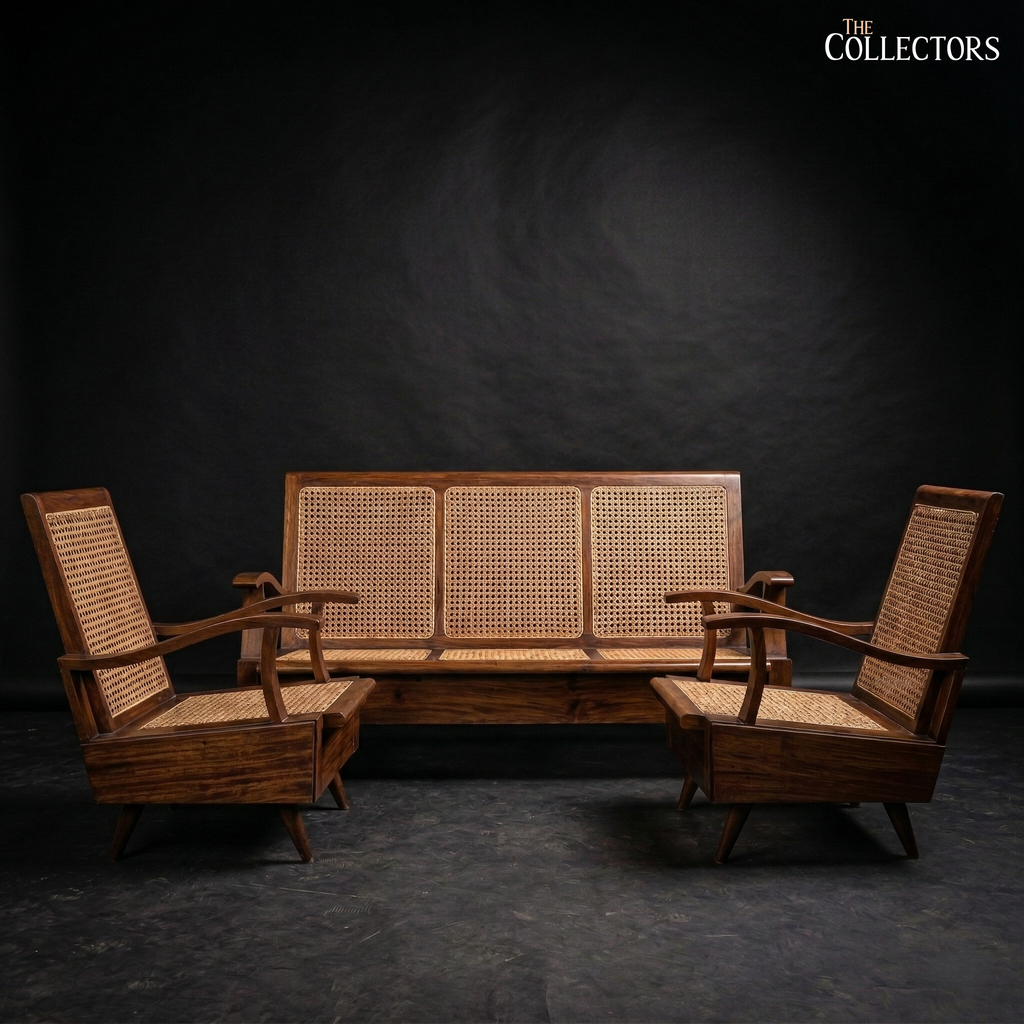 The Matunga Art Deco Cane Lounge Sofa