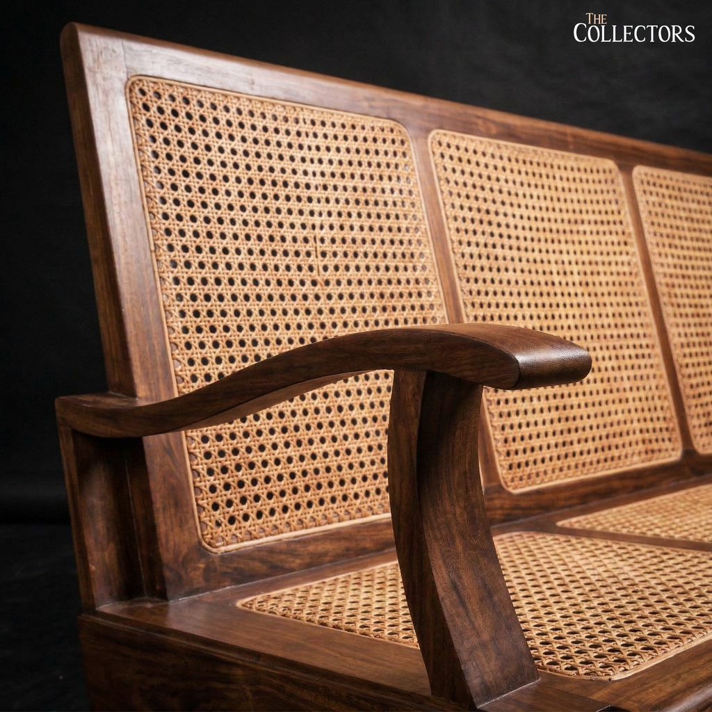 The Matunga Art Deco Cane Lounge Sofa