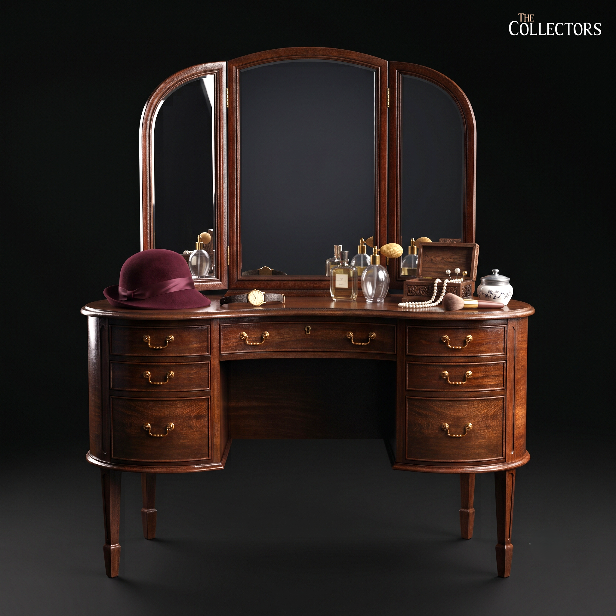 The Mayfair Sheraton-Revival Kidney Vanity Table