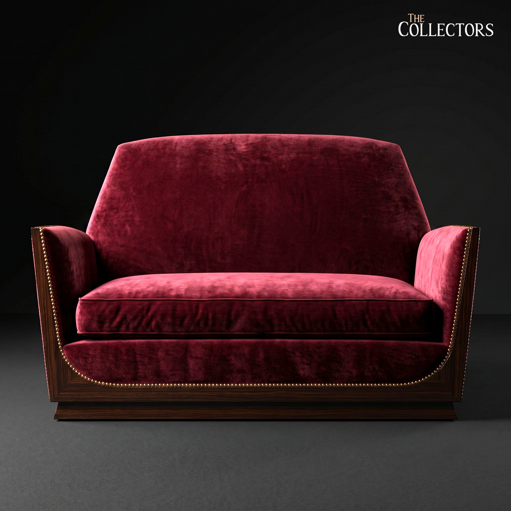The Montparnasse Nocturne Art Deco Loveseat