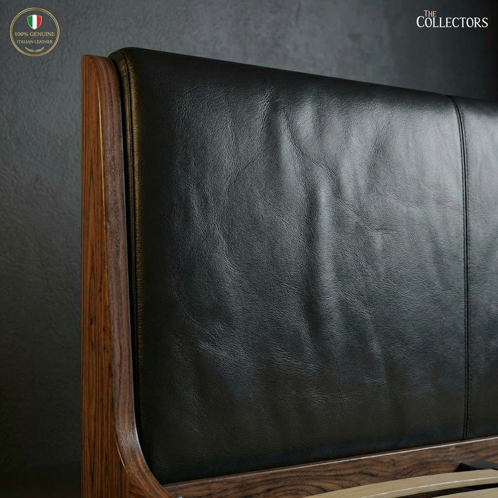 The Normandie Streamline Moderne Leatherback Bed