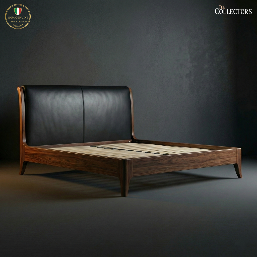 The Normandie Streamline Moderne Leatherback Bed