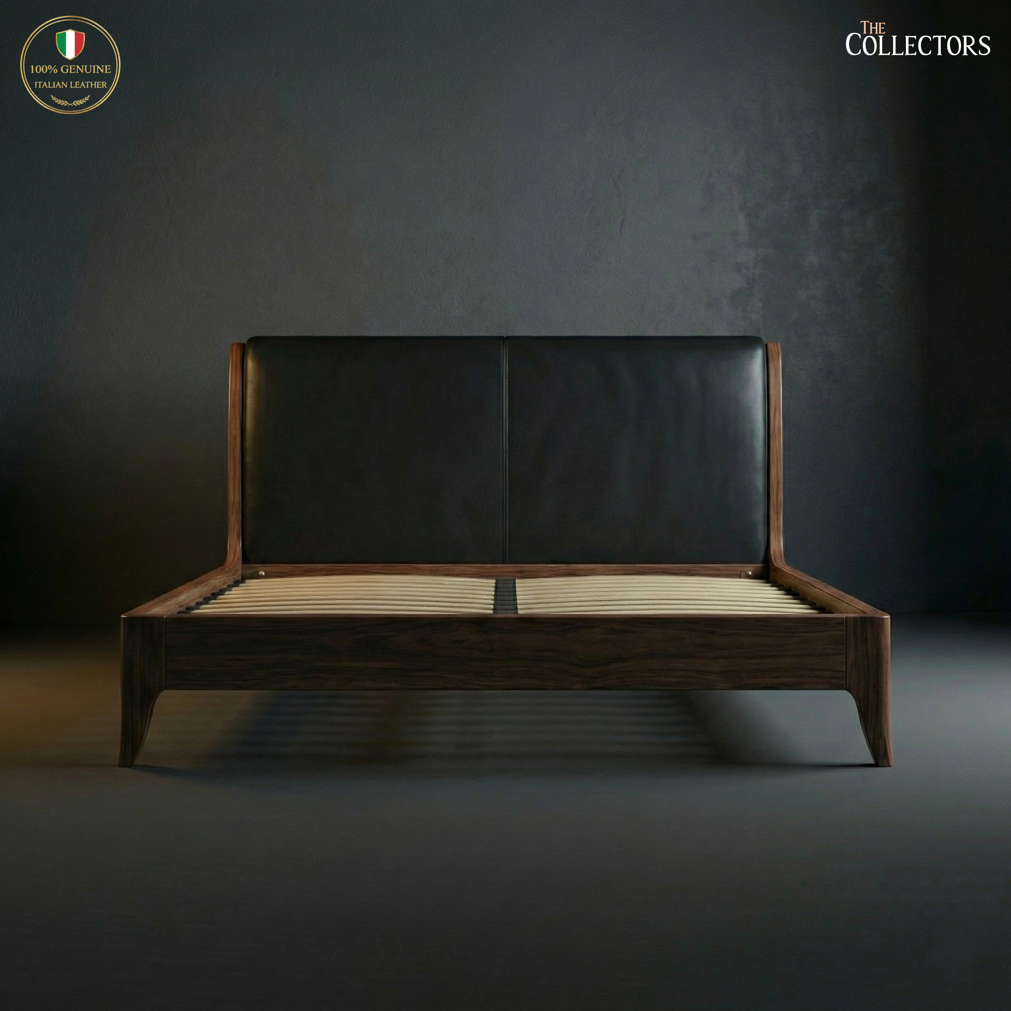 The Normandie Streamline Moderne Leatherback Bed