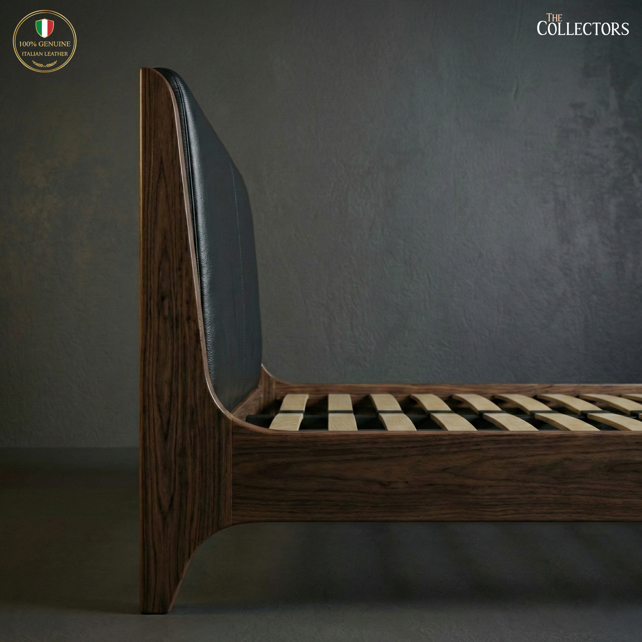The Normandie Streamline Moderne Leatherback Bed