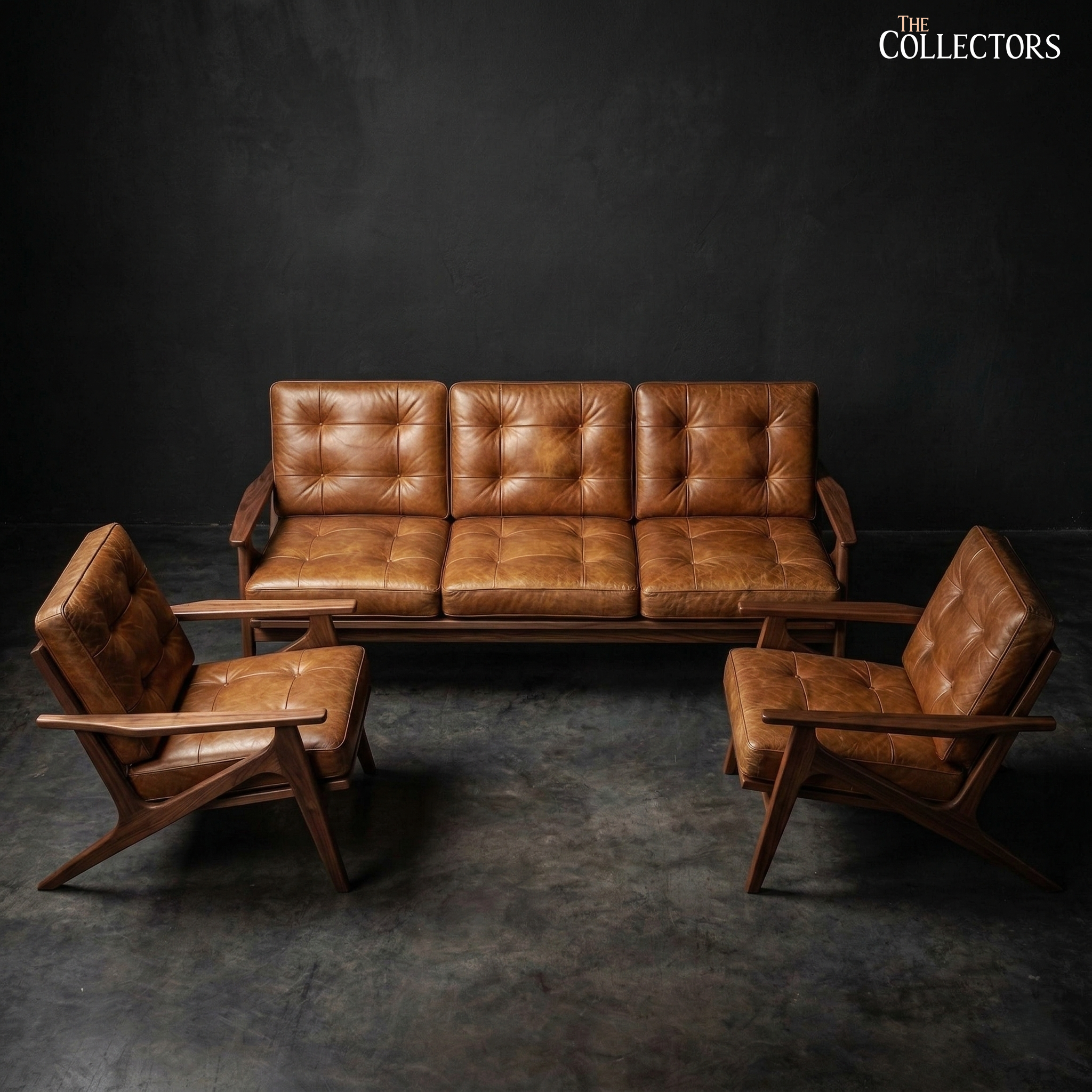 The Nørrebro Danish Mid-Century Leather Suite