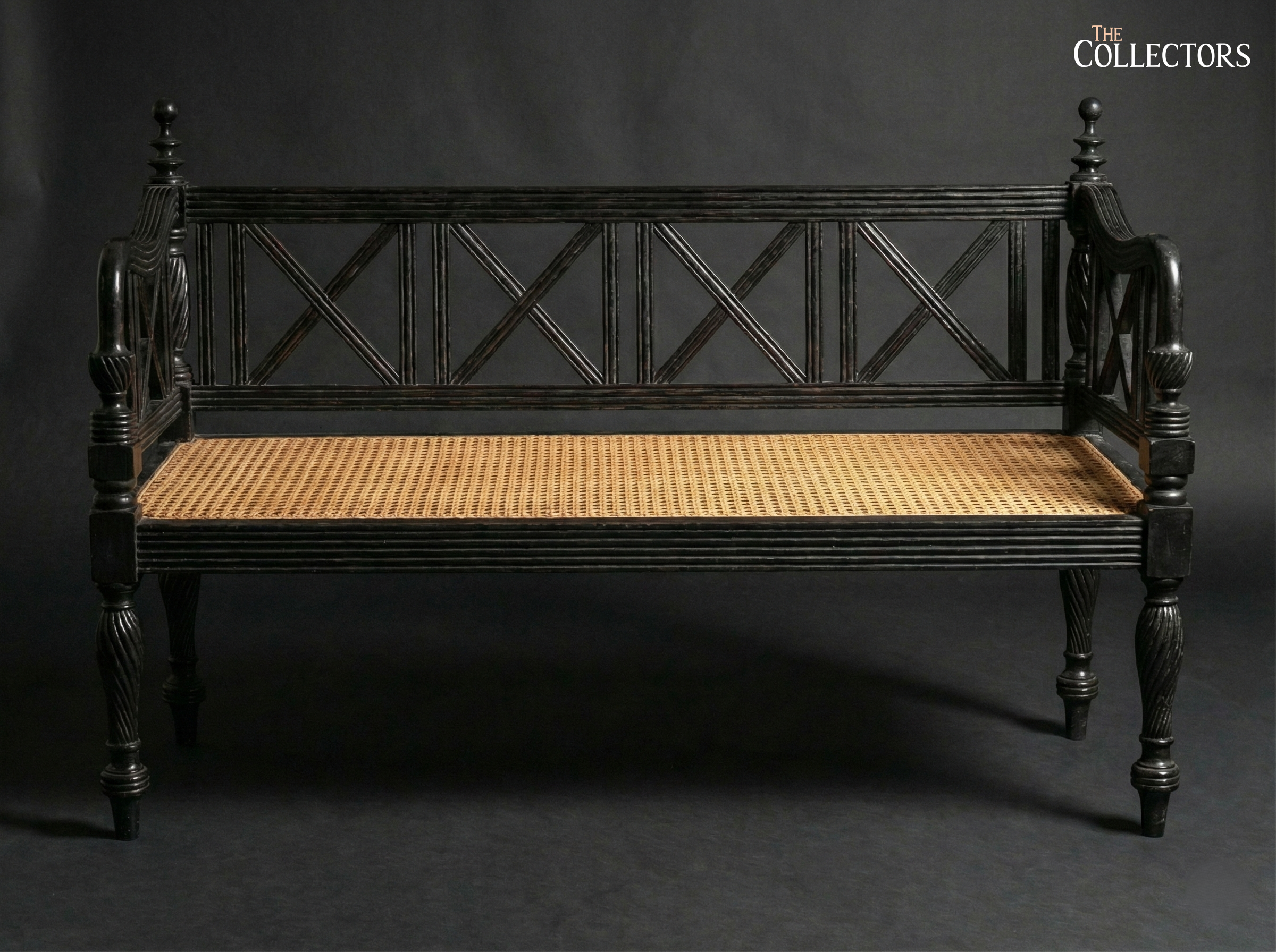 The Old Colombo Cane-Seat Bench
