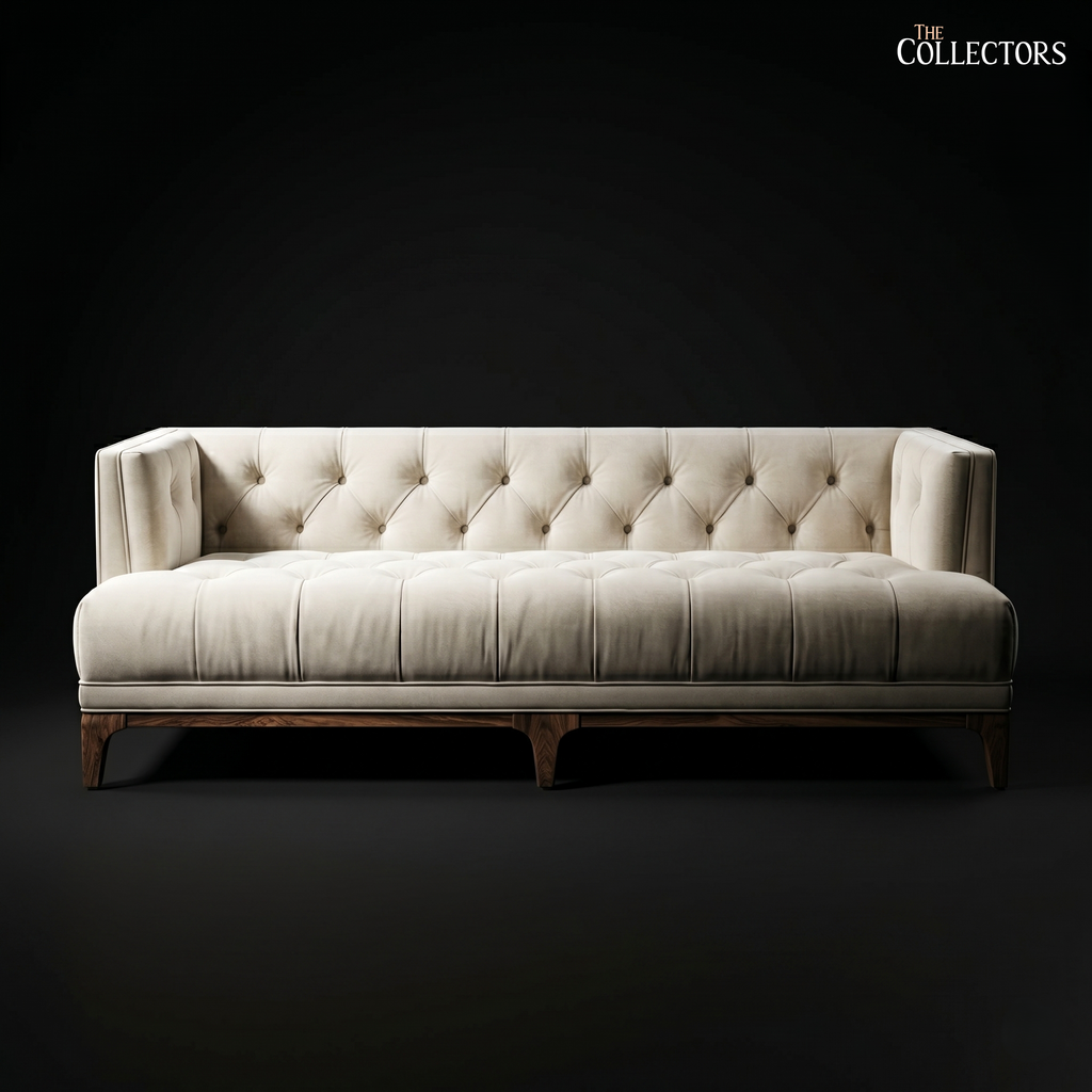 The Palm Springs Mid-Century Tufted Ivory Sofa