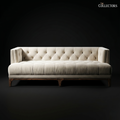 The Palm Springs Mid-Century Tufted Ivory Sofa