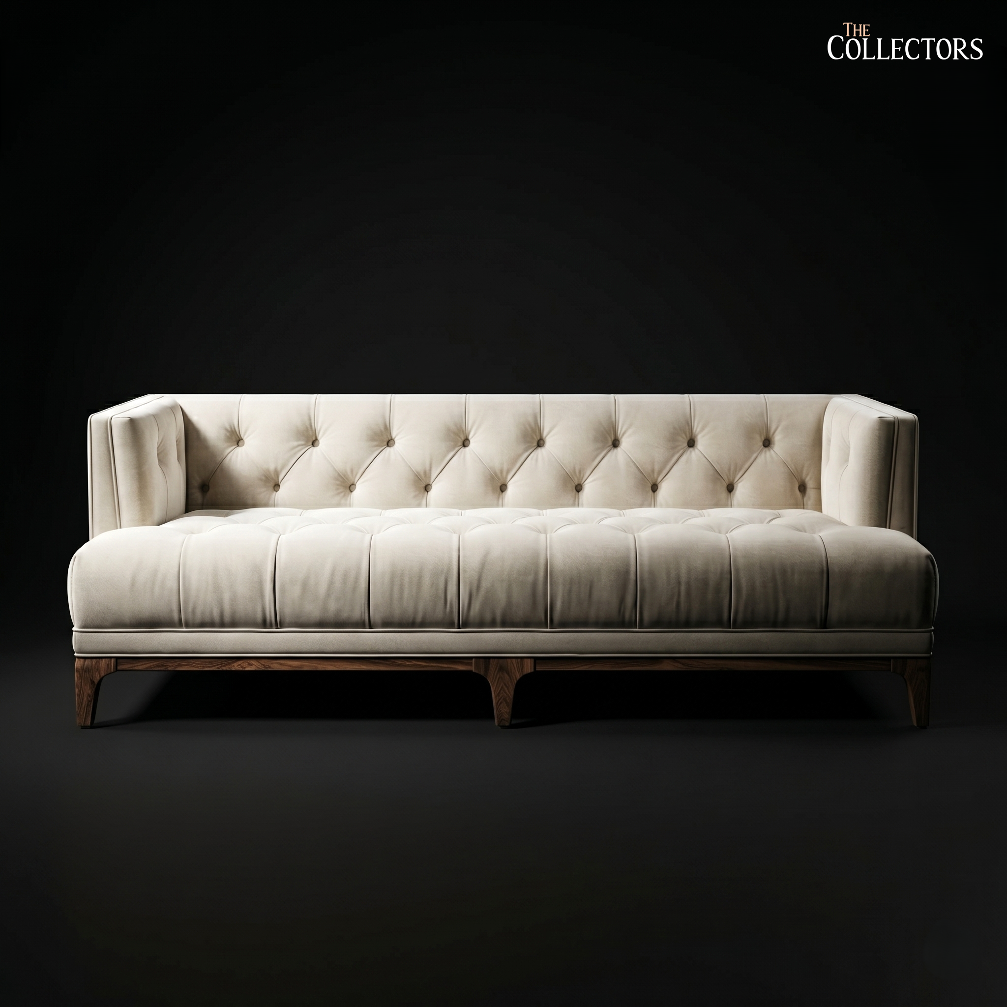 The Palm Springs Mid-Century Tufted Ivory Sofa