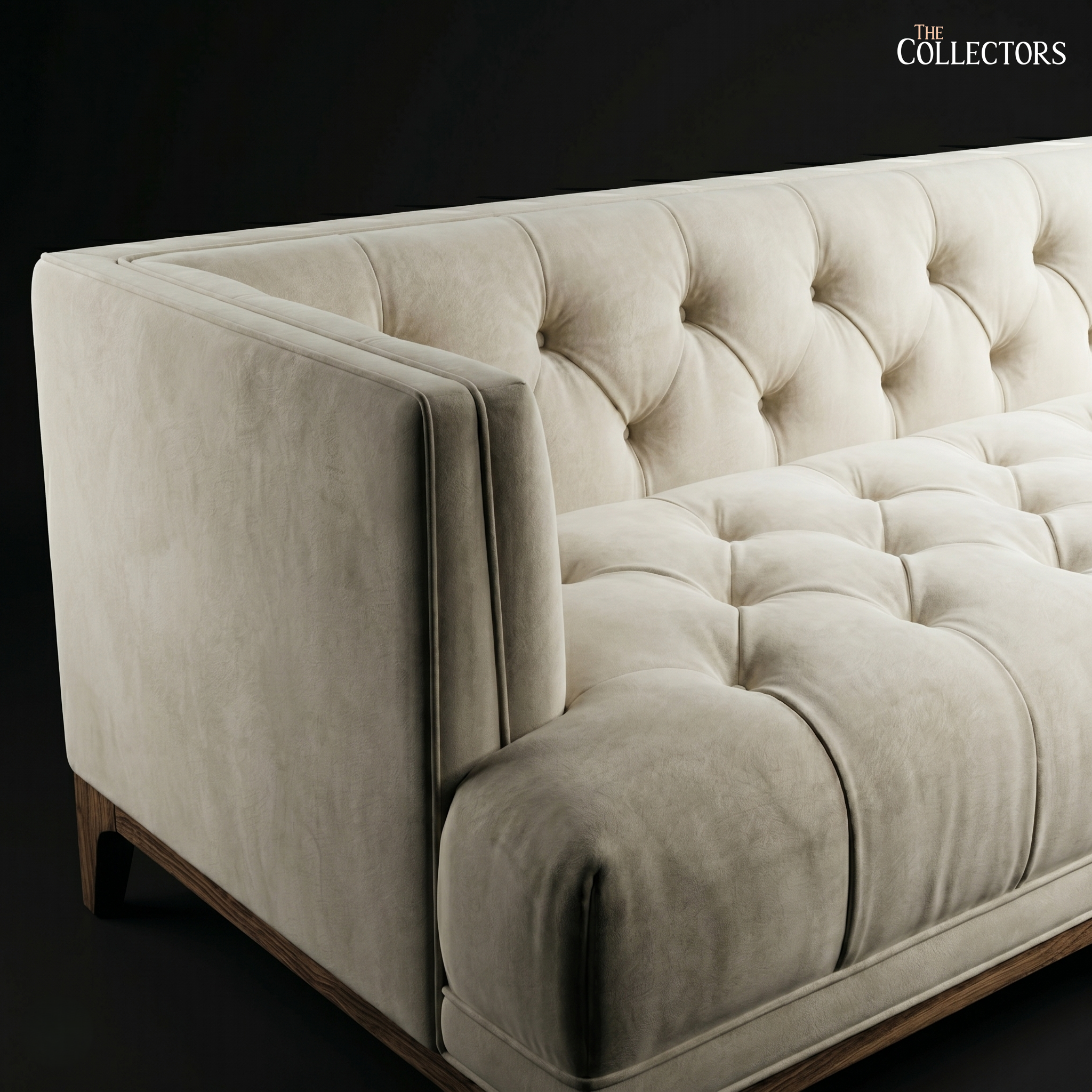 The Palm Springs Mid-Century Tufted Ivory Sofa