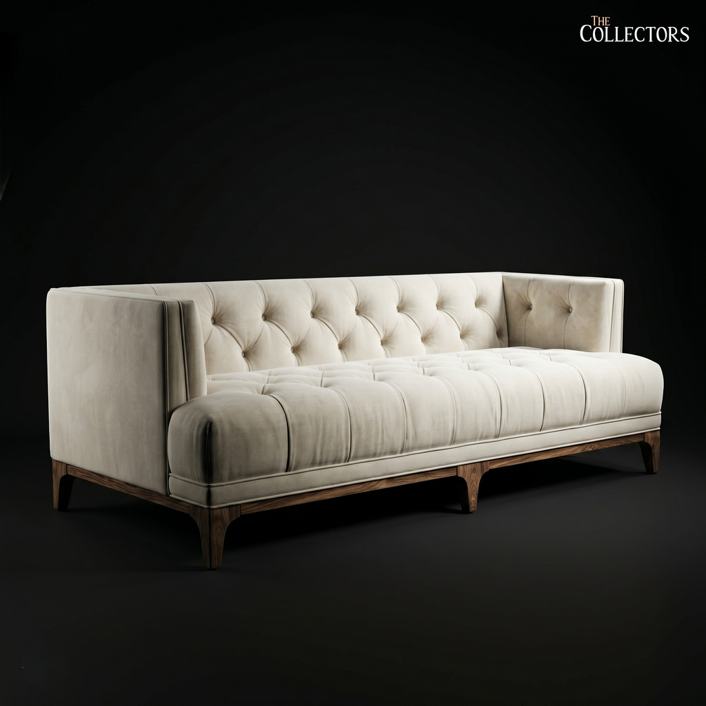 The Palm Springs Mid-Century Tufted Ivory Sofa