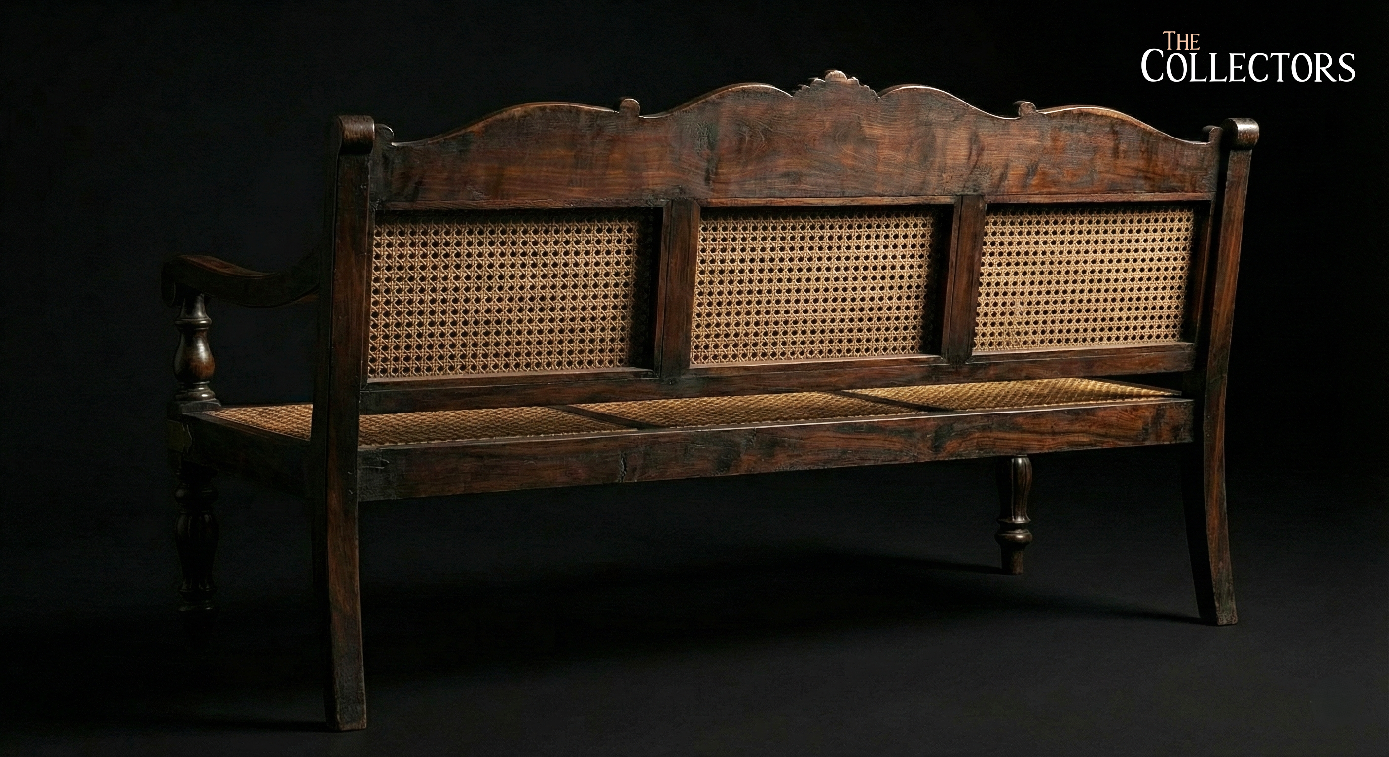 The Park Street Colonial Cane Settee