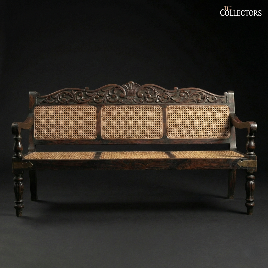 The Park Street Colonial Cane Settee