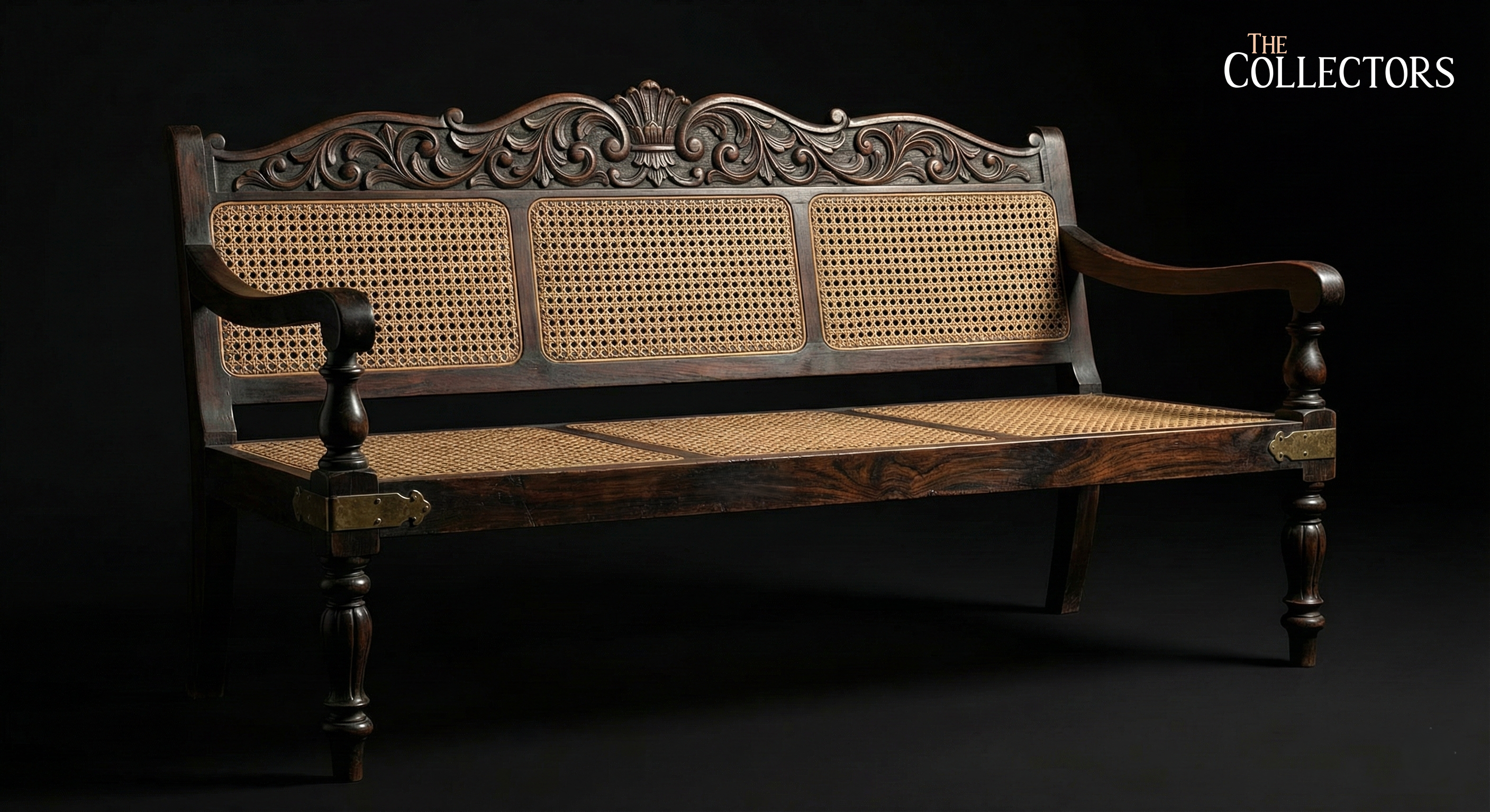 The Park Street Colonial Cane Settee