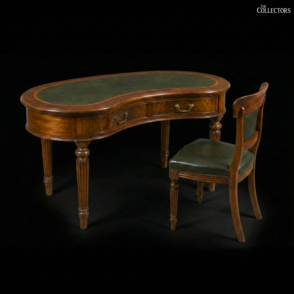 The Regency Kidney-Desk & Leather Companion Chair