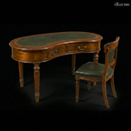 The Regency Kidney-Desk & Leather Companion Chair