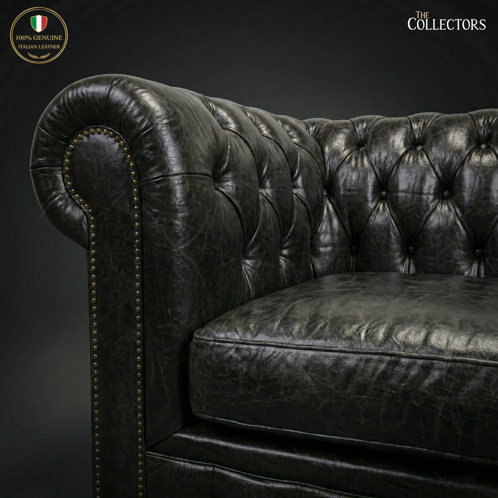 The Savoy Club Chesterfield Leather 3 Seater Sofa