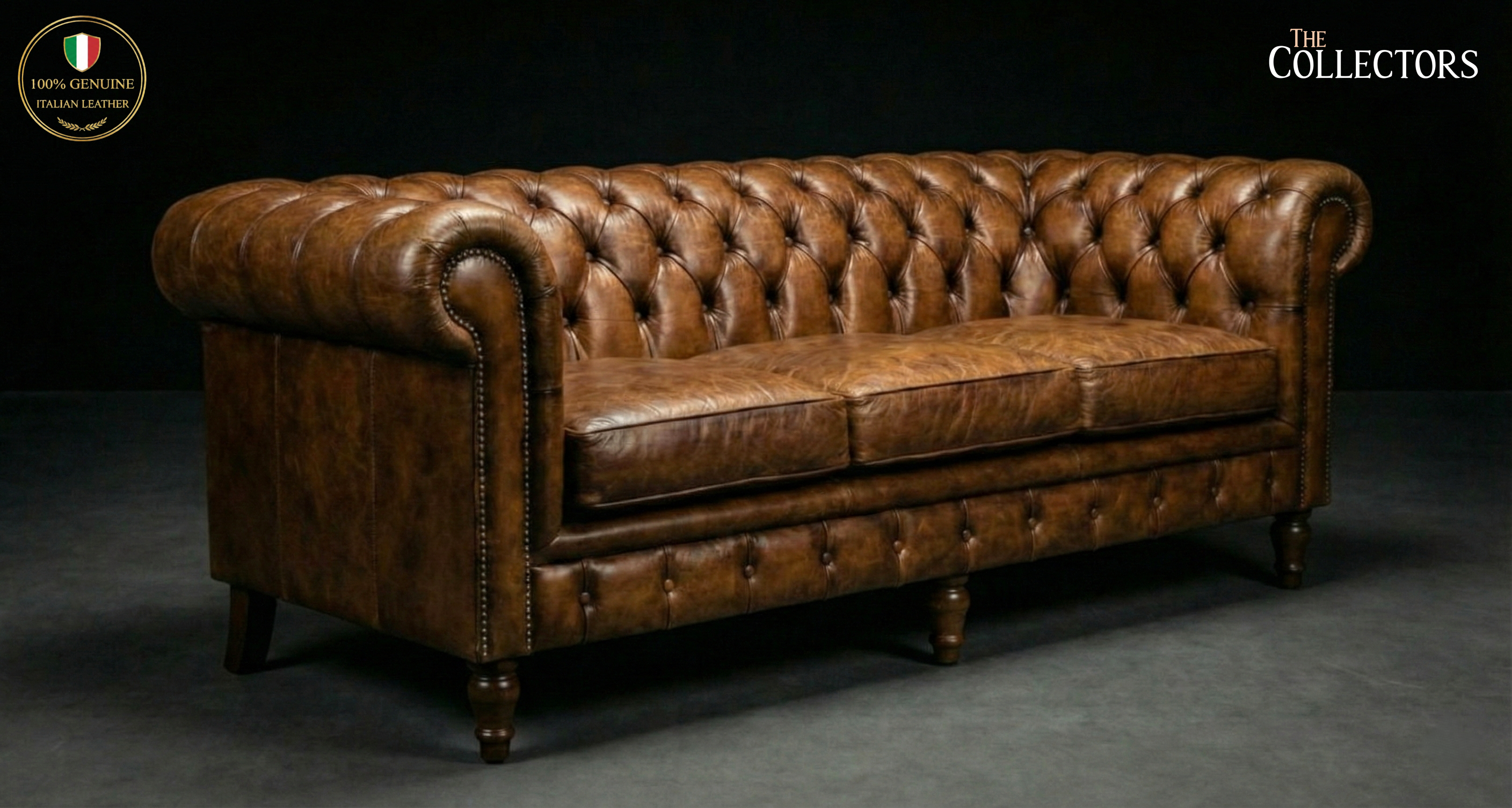 The Westminster Gentleman’s Chesterfield Three Seater Leather Sofa