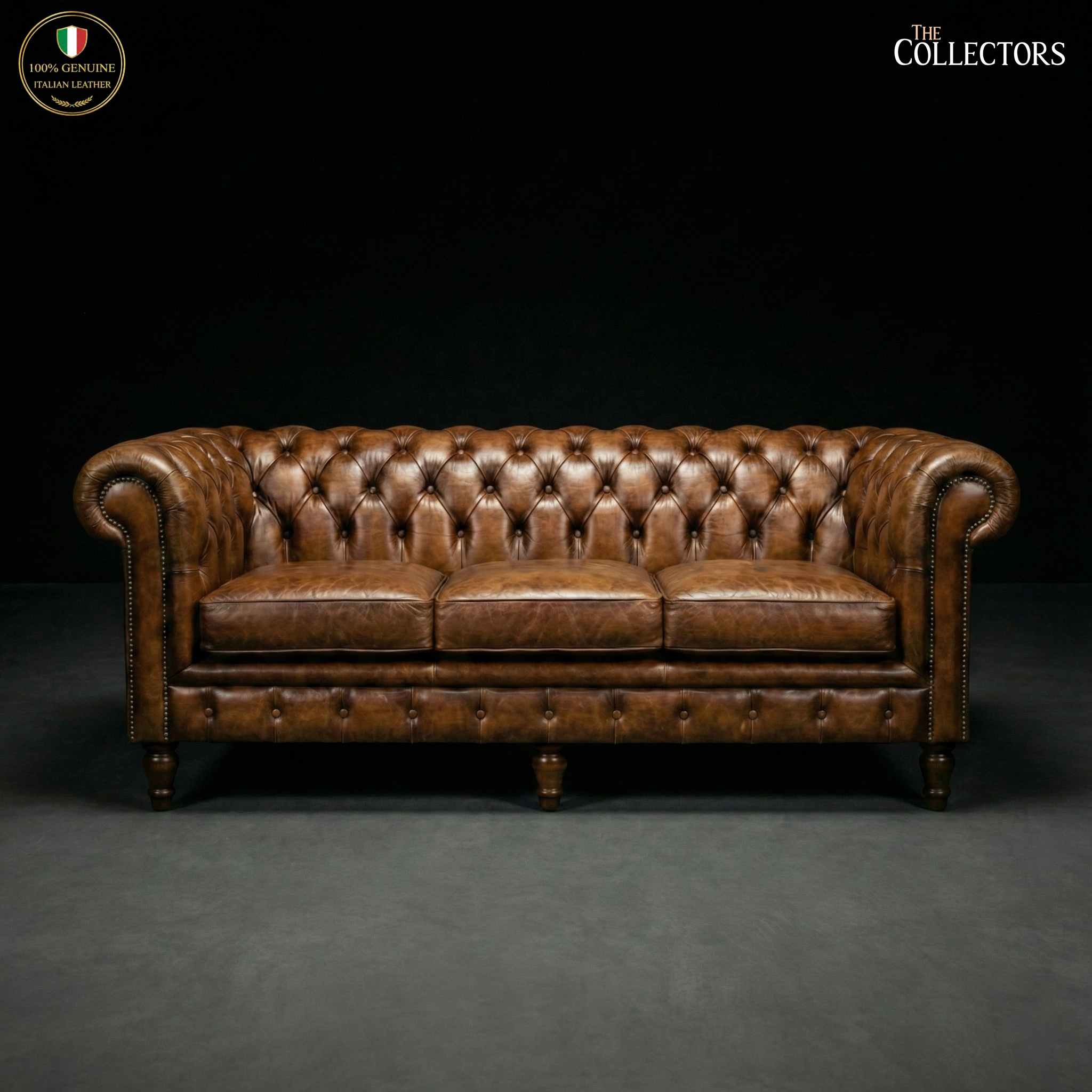 The Westminster Gentleman’s Chesterfield Three Seater Leather Sofa