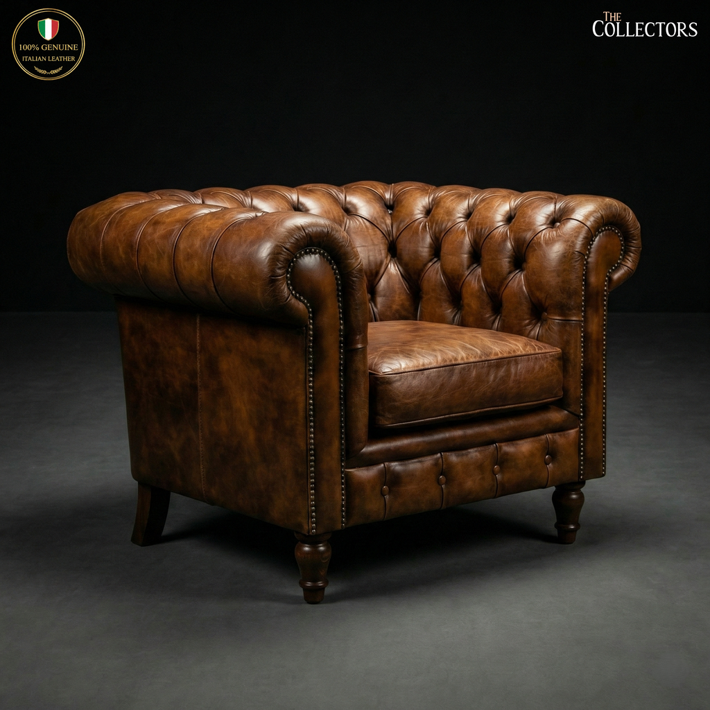 The Westminster Gentleman’s Chesterfield Single Seater Leather Sofa